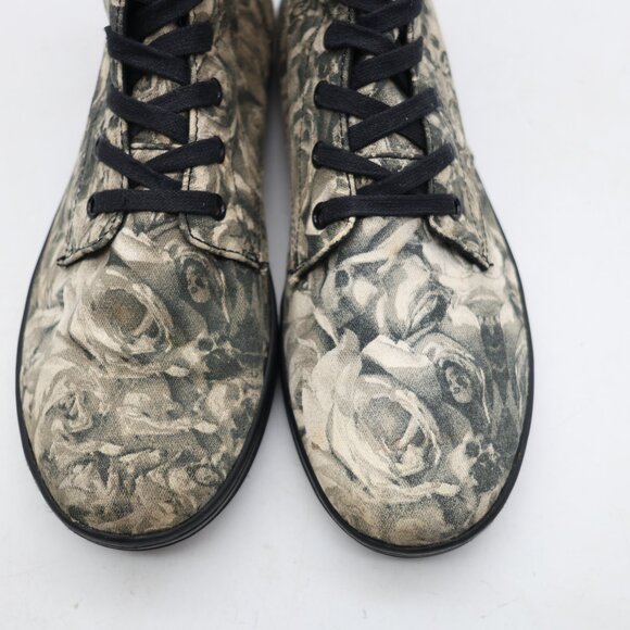 Dr Martens Hackney Boots Women's 11 Gray Skull & Roses Canvas Goth Retro Punk - Picture 10 of 10